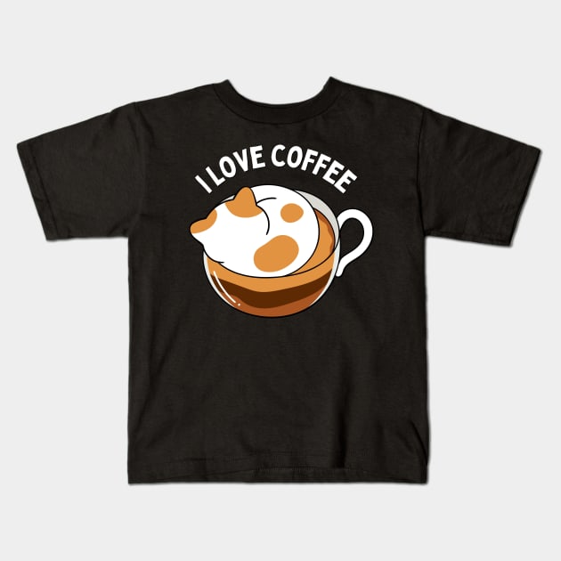 In need of coffee lover coffee addict Funny tired exhausted kitty Kids T-Shirt by BoogieCreates